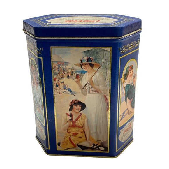 Vintage 1993 Coca-Cola Decorative Tin With 1920s Style Coca-Cola Ads - Picture 3 of 7